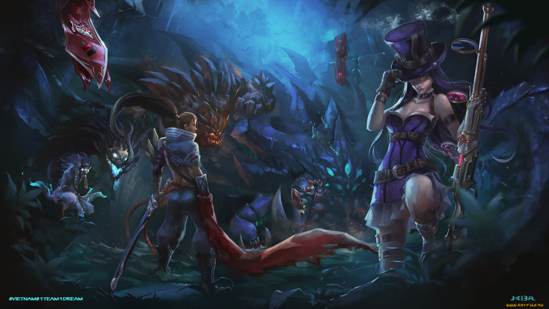  , league of legends, kindred, yasuo, caitlyn
